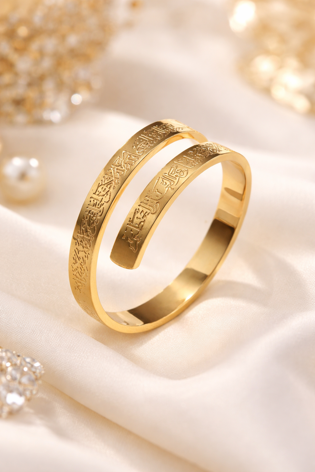 Unisex stainless steel ayat ul kursi ring. Adjustable size, stylish look, evil eye protection, perfect for gifts.