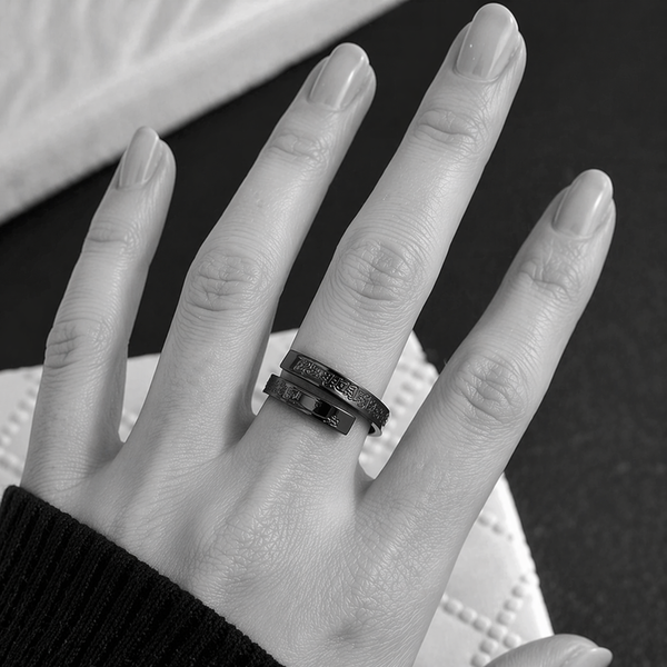 Unisex stainless steel ayat ul kursi ring. Adjustable size, stylish look, evil eye protection, perfect for gifts.