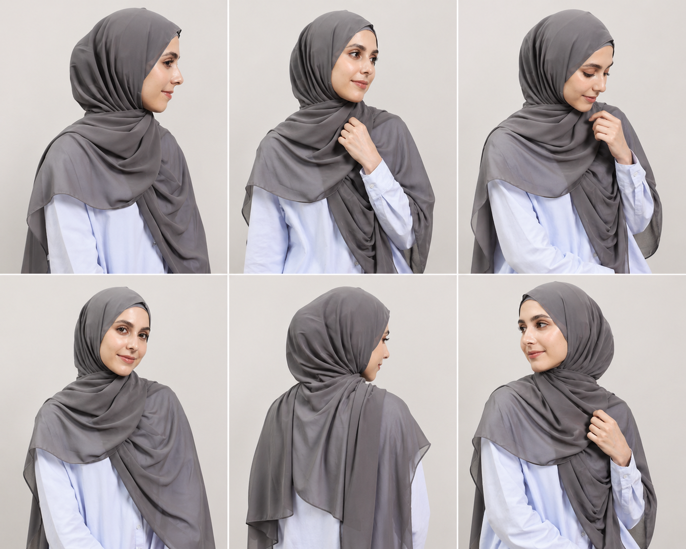 Plain adjustable Hijab with inner cap and magnet..