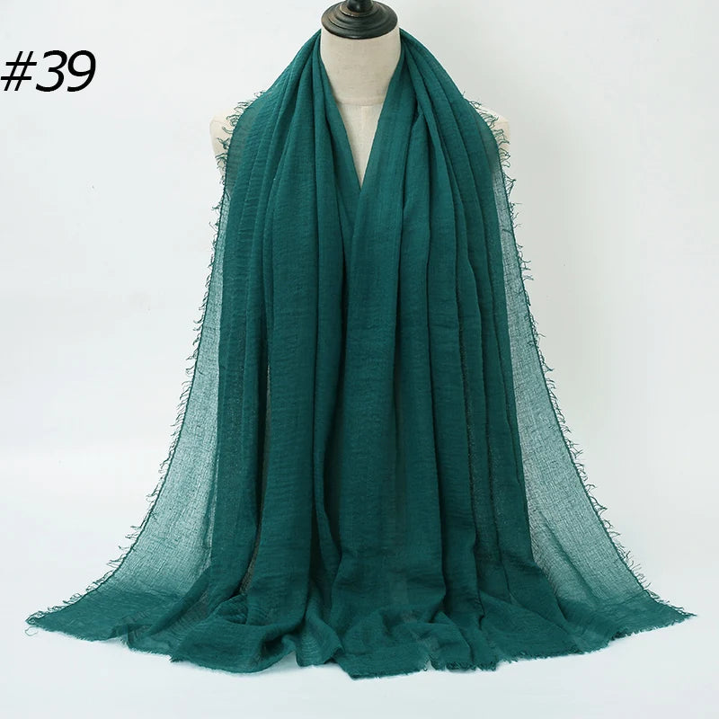 Hot Crinkle Chiffon Hijab Scarf Women Scarves, Turban Headscarf, wrinkle free, machine washable