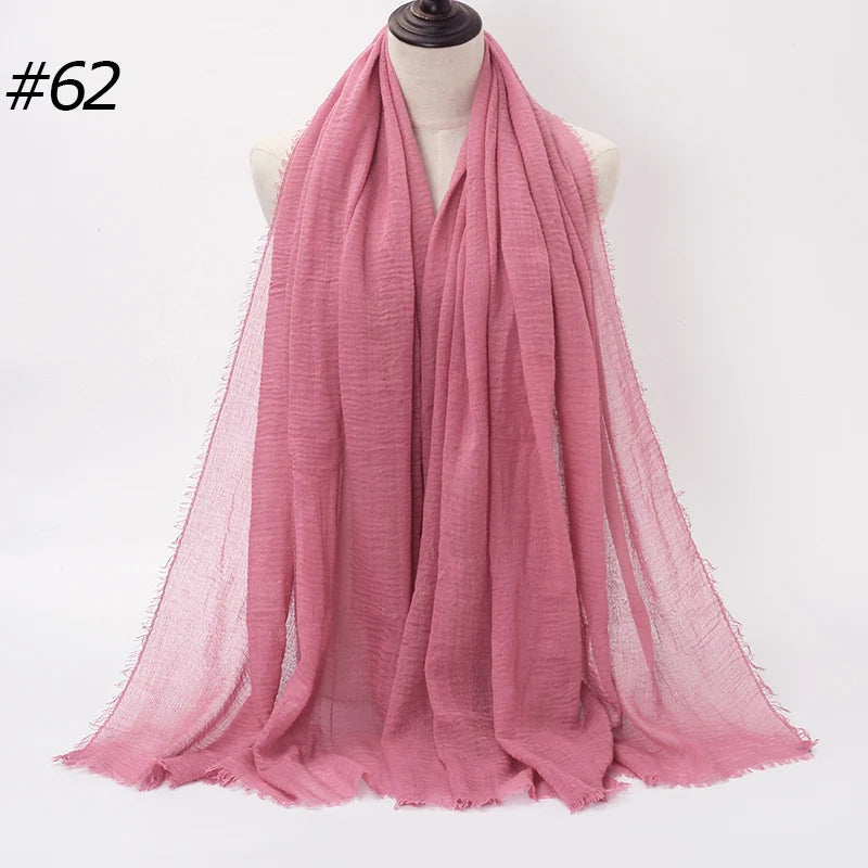 Hot Crinkle Chiffon Hijab Scarf Women Scarves, Turban Headscarf, wrinkle free, machine washable