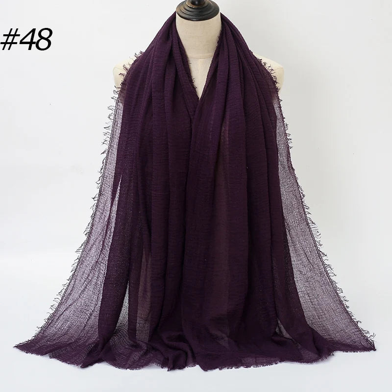 Hot Crinkle Chiffon Hijab Scarf Women Scarves, Turban Headscarf, wrinkle free, machine washable