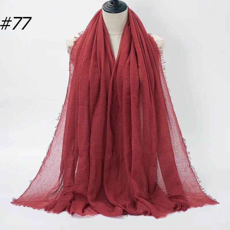 Hot Crinkle Chiffon Hijab Scarf Women Scarves, Turban Headscarf, wrinkle free, machine washable