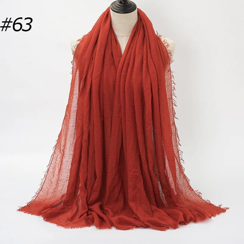 Hot Crinkle Chiffon Hijab Scarf Women Scarves, Turban Headscarf, wrinkle free, machine washable