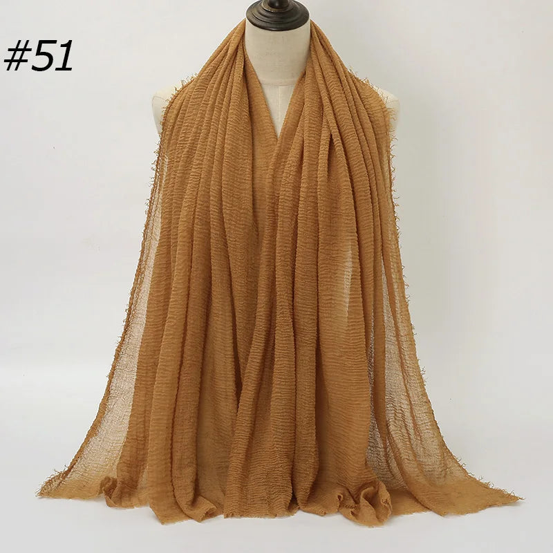 Hot Crinkle Chiffon Hijab Scarf Women Scarves, Turban Headscarf, wrinkle free, machine washable