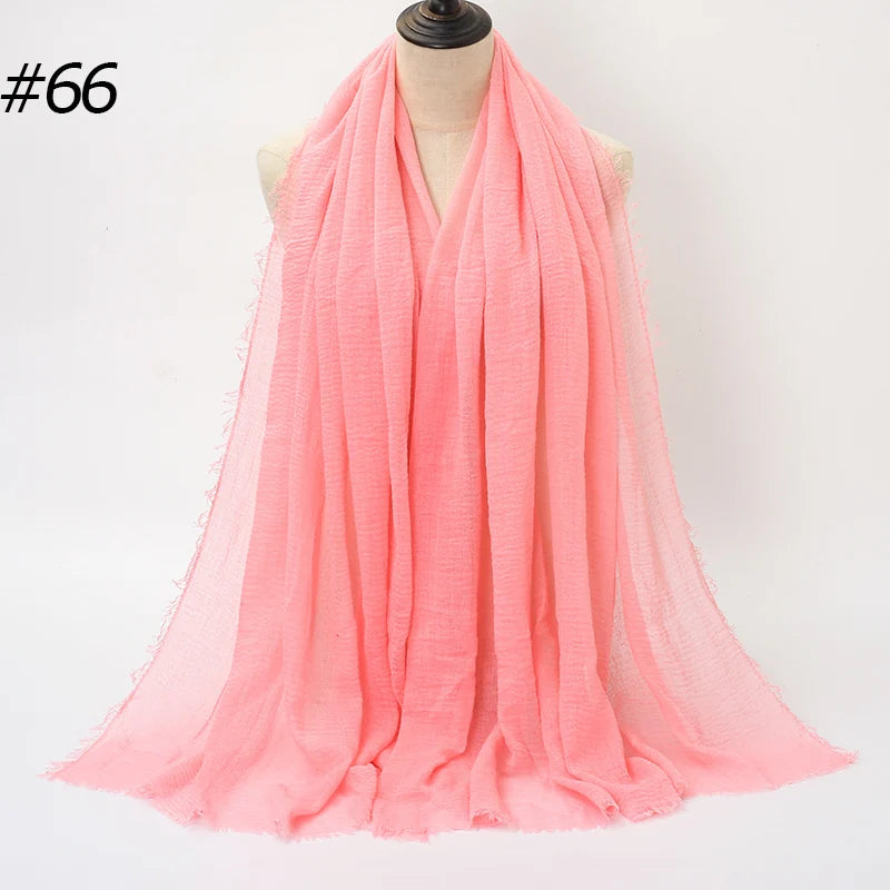 Hot Crinkle Chiffon Hijab Scarf Women Scarves, Turban Headscarf, wrinkle free, machine washable