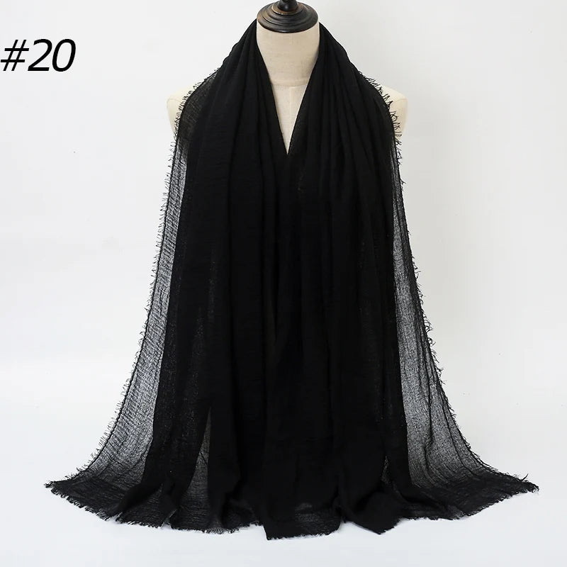 Hot Crinkle Chiffon Hijab Scarf Women Scarves, Turban Headscarf, wrinkle free, machine washable