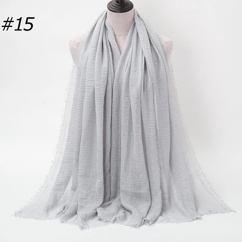Hot Crinkle Chiffon Hijab Scarf Women Scarves, Turban Headscarf, wrinkle free, machine washable