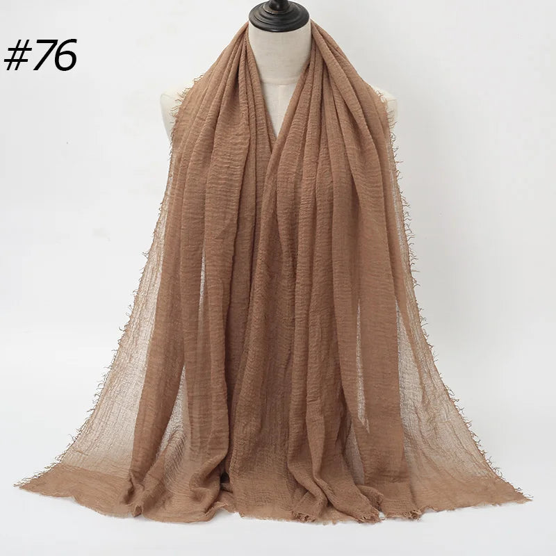 Hot Crinkle Chiffon Hijab Scarf Women Scarves, Turban Headscarf, wrinkle free, machine washable