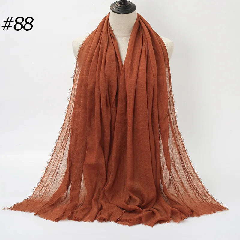 Hot Crinkle Chiffon Hijab Scarf Women Scarves, Turban Headscarf, wrinkle free, machine washable