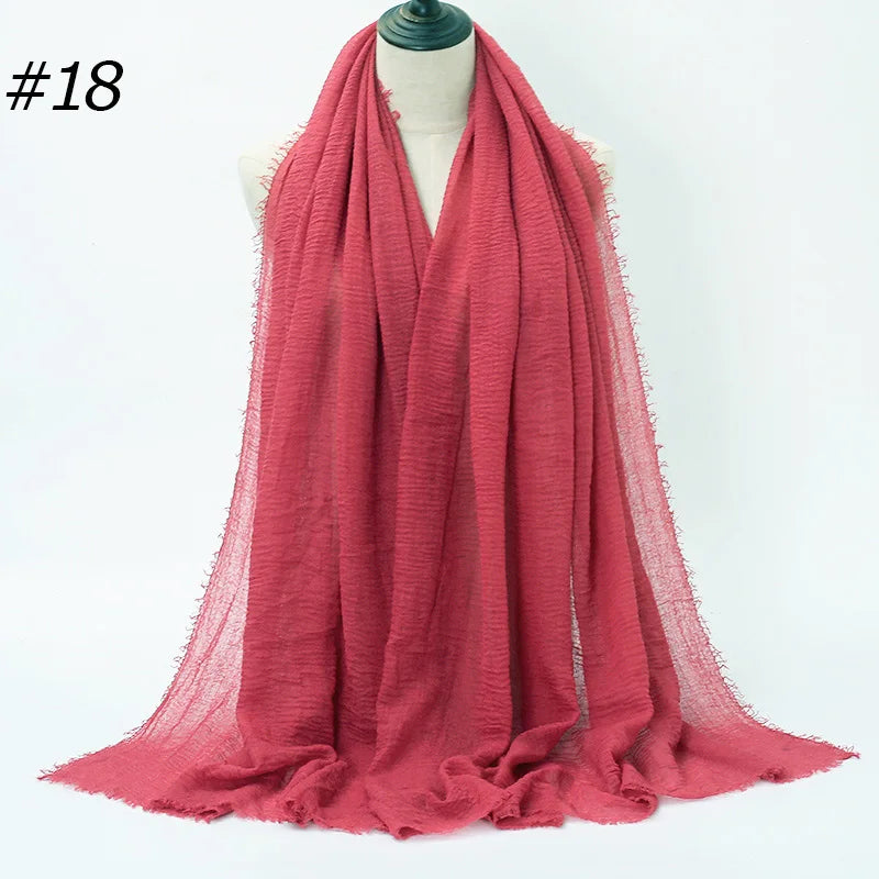 Hot Crinkle Chiffon Hijab Scarf Women Scarves, Turban Headscarf, wrinkle free, machine washable