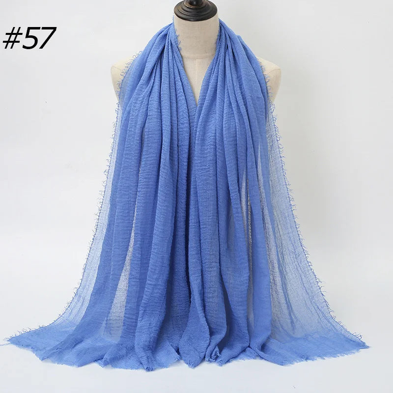 Hot Crinkle Chiffon Hijab Scarf Women Scarves, Turban Headscarf, wrinkle free, machine washable