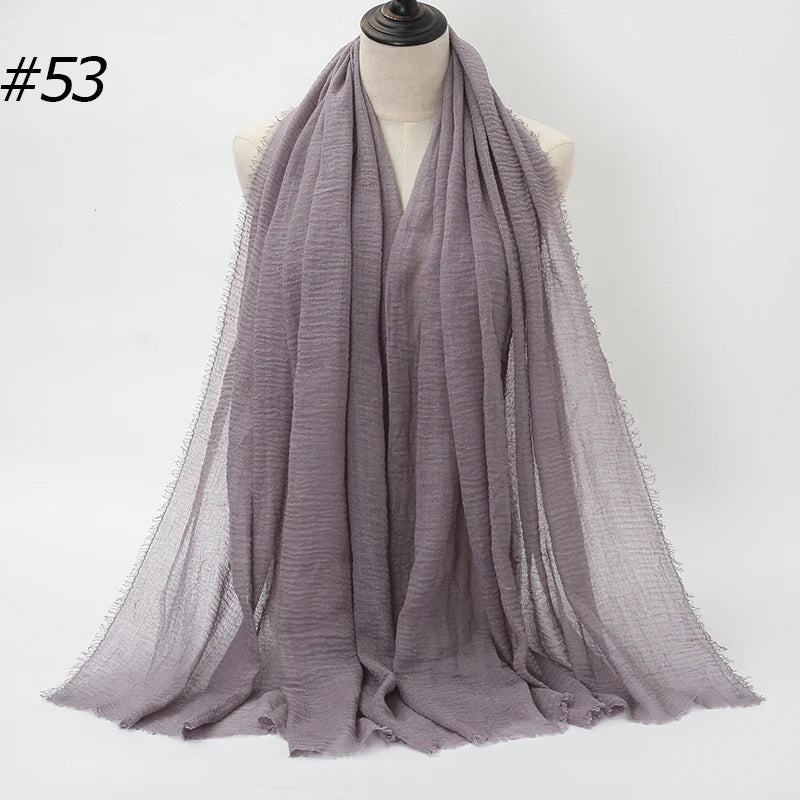 Hot Crinkle Chiffon Hijab Scarf Women Scarves, Turban Headscarf, wrinkle free, machine washable
