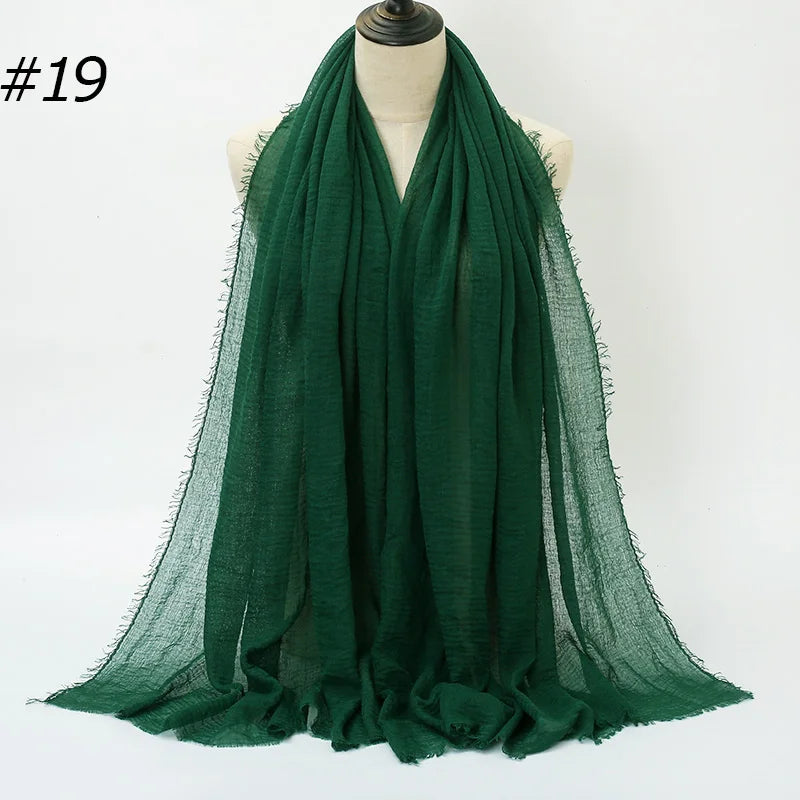 Hot Crinkle Chiffon Hijab Scarf Women Scarves, Turban Headscarf, wrinkle free, machine washable