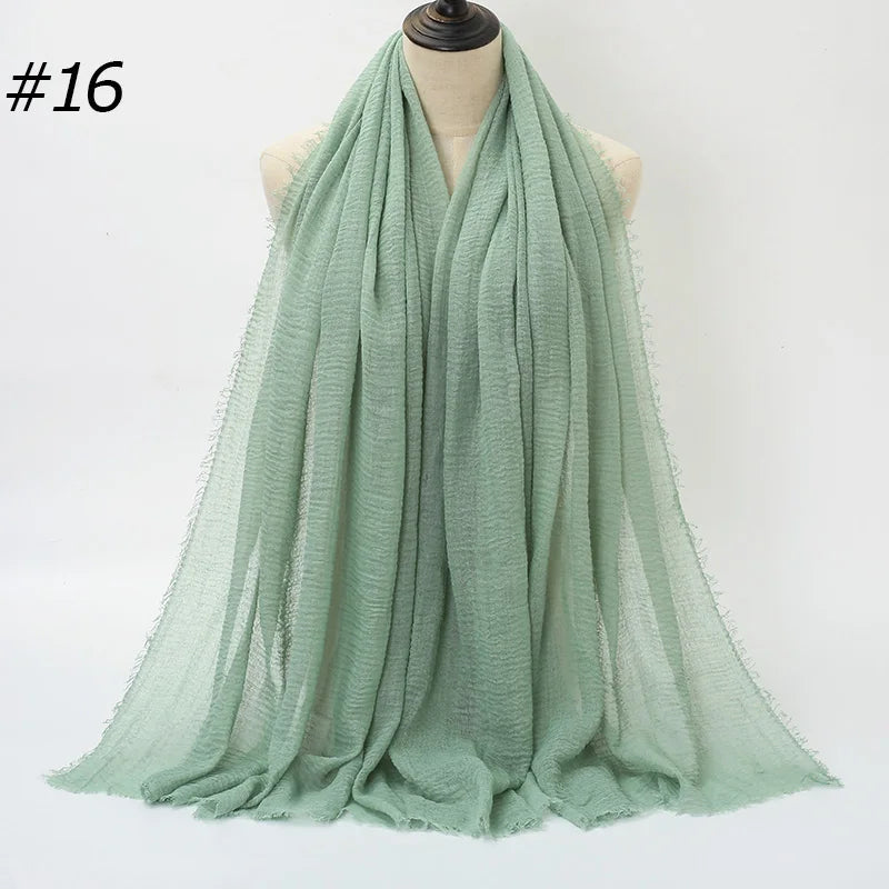 Hot Crinkle Chiffon Hijab Scarf Women Scarves, Turban Headscarf, wrinkle free, machine washable