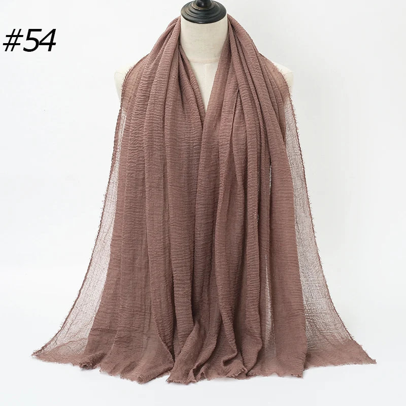 Hot Crinkle Chiffon Hijab Scarf Women Scarves, Turban Headscarf, wrinkle free, machine washable