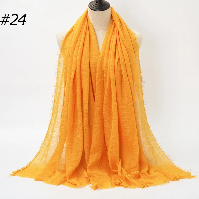 Hot Crinkle Chiffon Hijab Scarf Women Scarves, Turban Headscarf, wrinkle free, machine washable