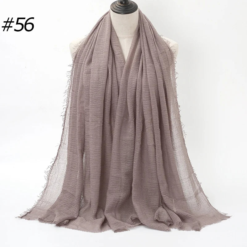 Hot Crinkle Chiffon Hijab Scarf Women Scarves, Turban Headscarf, wrinkle free, machine washable
