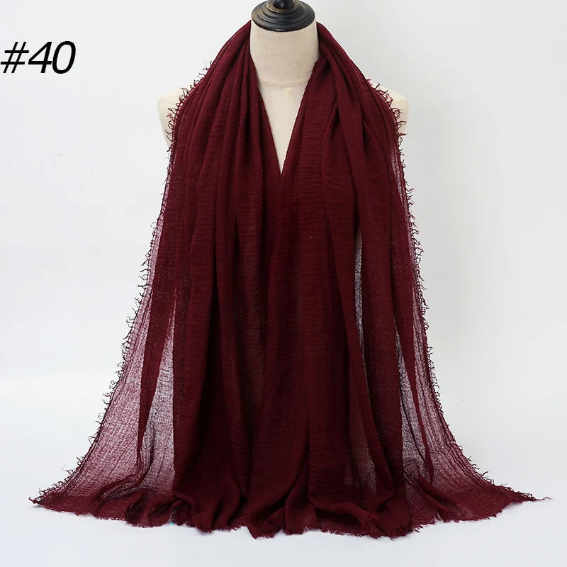 Hot Crinkle Chiffon Hijab Scarf Women Scarves, Turban Headscarf, wrinkle free, machine washable
