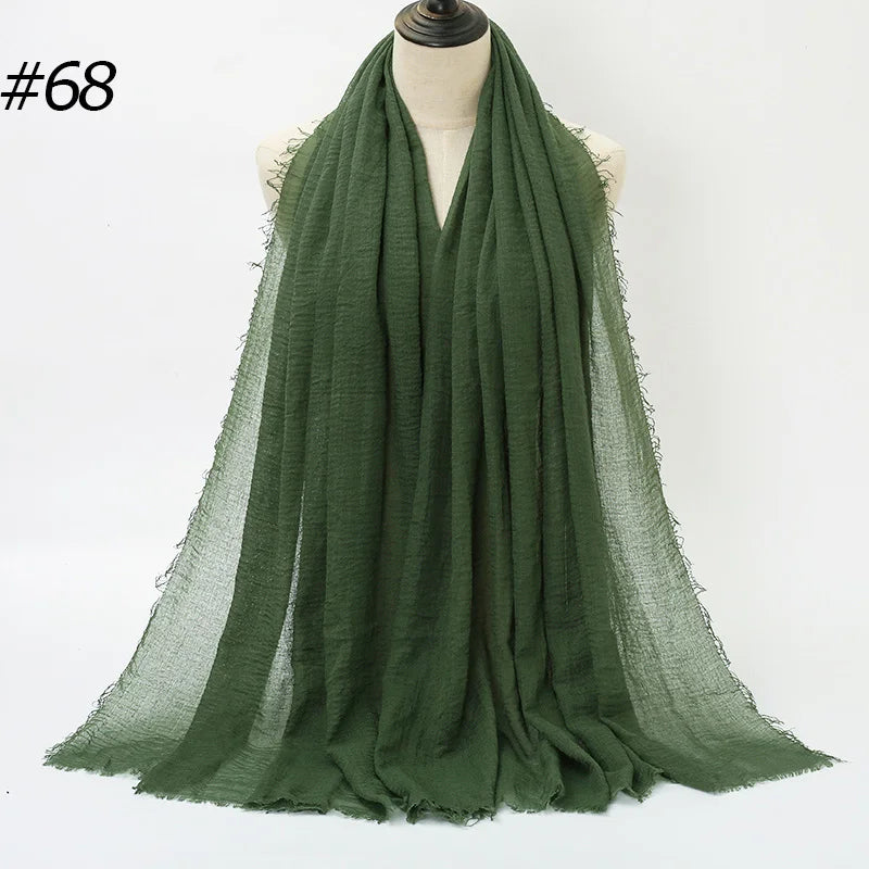 Hot Crinkle Chiffon Hijab Scarf Women Scarves, Turban Headscarf, wrinkle free, machine washable