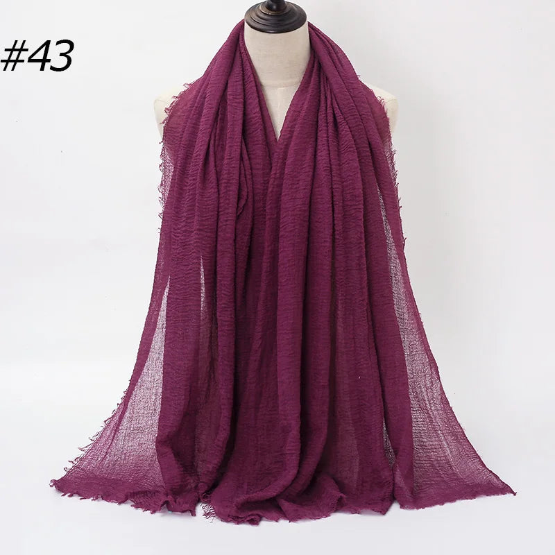 Hot Crinkle Chiffon Hijab Scarf Women Scarves, Turban Headscarf, wrinkle free, machine washable