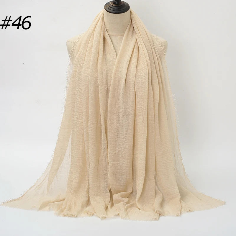 Hot Crinkle Chiffon Hijab Scarf Women Scarves, Turban Headscarf, wrinkle free, machine washable