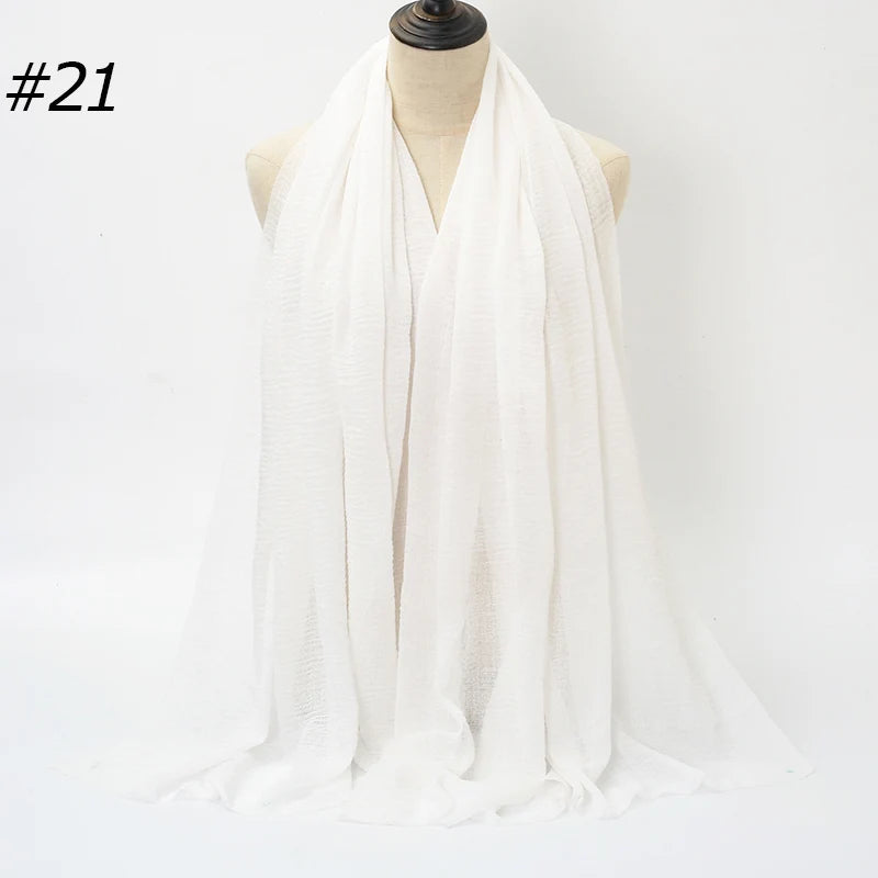 Hot Crinkle Chiffon Hijab Scarf Women Scarves, Turban Headscarf, wrinkle free, machine washable