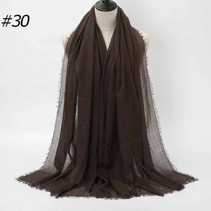 Hot Crinkle Chiffon Hijab Scarf Women Scarves, Turban Headscarf, wrinkle free, machine washable