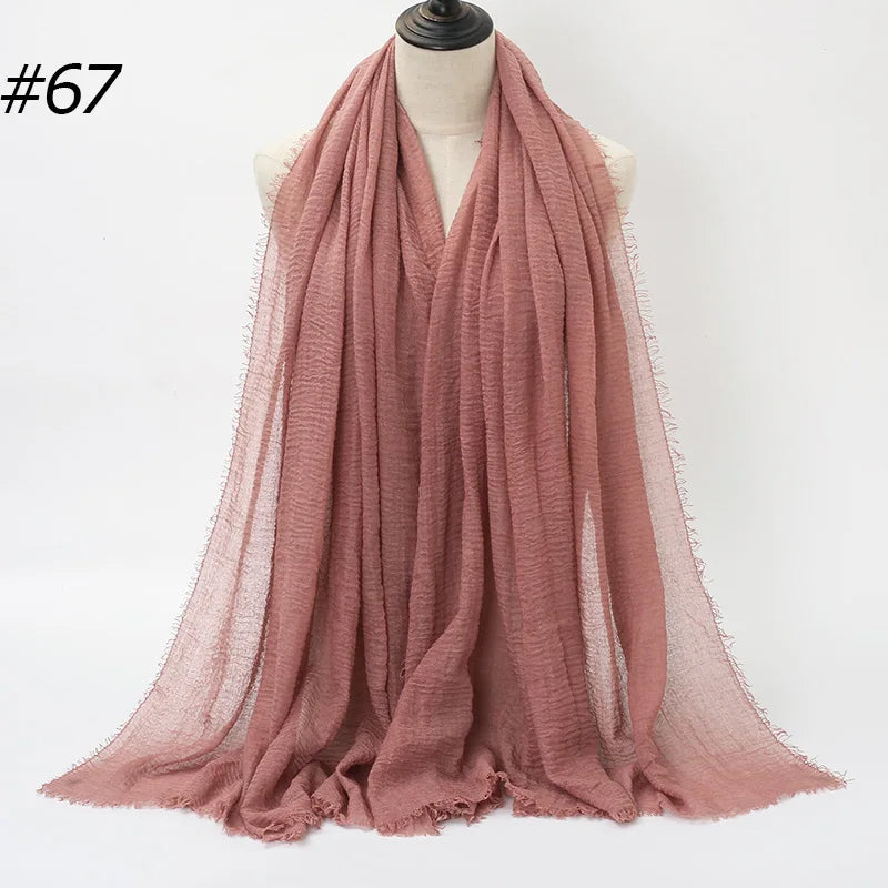 Hot Crinkle Chiffon Hijab Scarf Women Scarves, Turban Headscarf, wrinkle free, machine washable