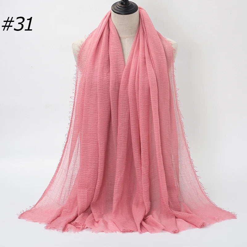 Hot Crinkle Chiffon Hijab Scarf Women Scarves, Turban Headscarf, wrinkle free, machine washable