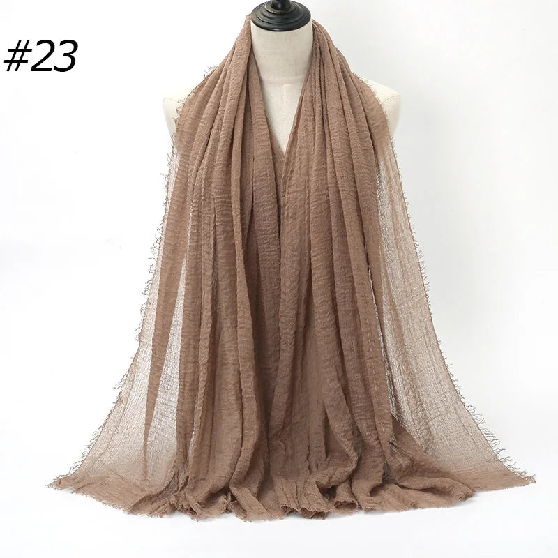 Hot Crinkle Chiffon Hijab Scarf Women Scarves, Turban Headscarf, wrinkle free, machine washable