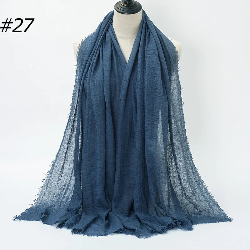 Hot Crinkle Chiffon Hijab Scarf Women Scarves, Turban Headscarf, wrinkle free, machine washable