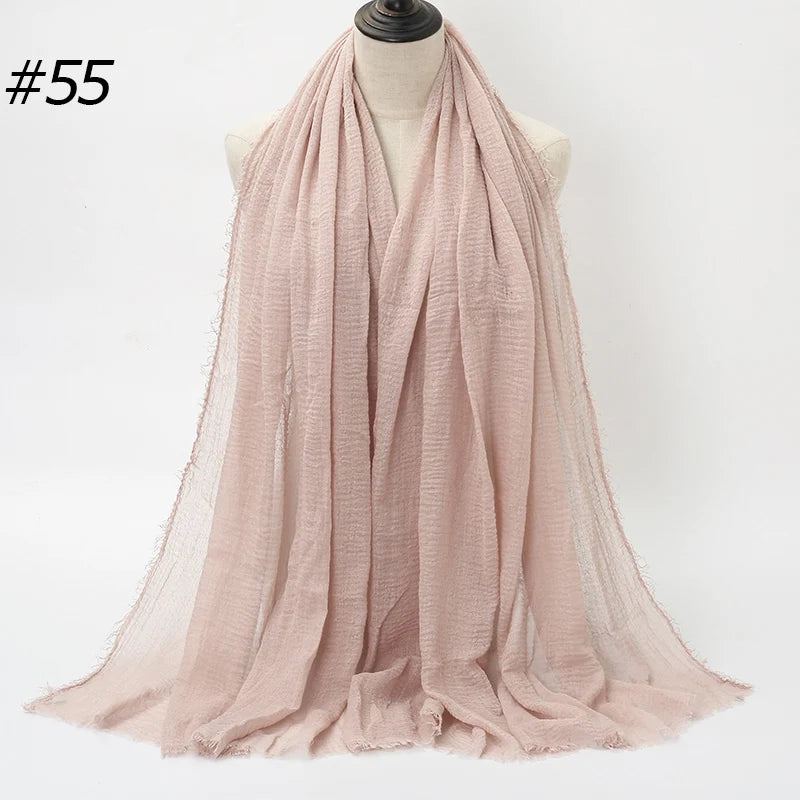Hot Crinkle Chiffon Hijab Scarf Women Scarves, Turban Headscarf, wrinkle free, machine washable