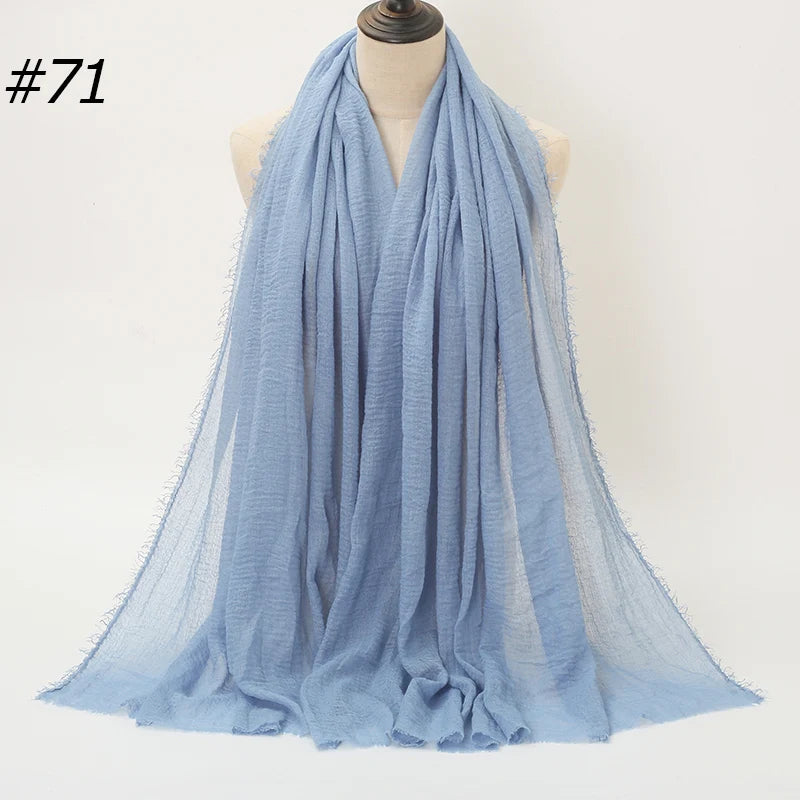 Hot Crinkle Chiffon Hijab Scarf Women Scarves, Turban Headscarf, wrinkle free, machine washable