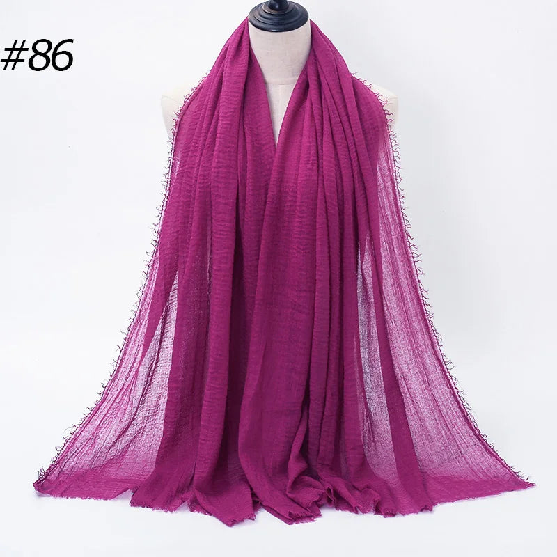 Hot Crinkle Chiffon Hijab Scarf Women Scarves, Turban Headscarf, wrinkle free, machine washable