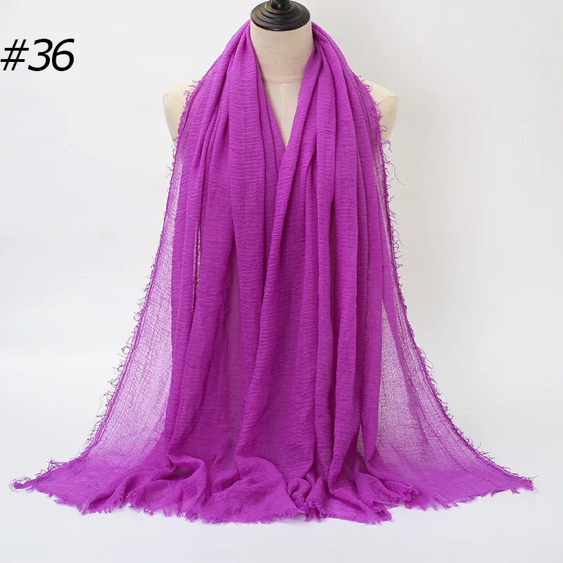 Hot Crinkle Chiffon Hijab Scarf Women Scarves, Turban Headscarf, wrinkle free, machine washable