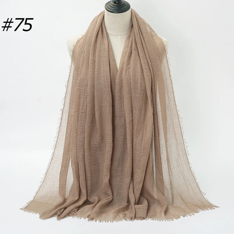 Hot Crinkle Chiffon Hijab Scarf Women Scarves, Turban Headscarf, wrinkle free, machine washable