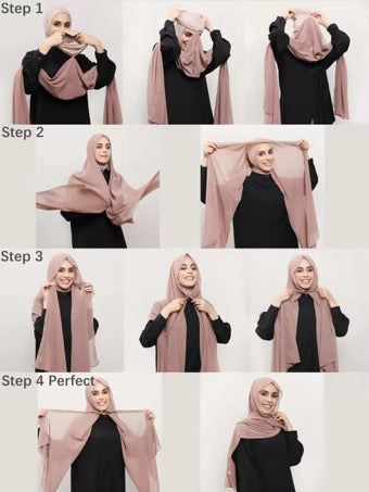 Plain adjustable Hijab with inner cap and magnet..