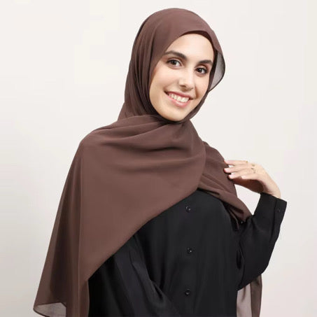 Plain adjustable Hijab with inner cap and magnet..
