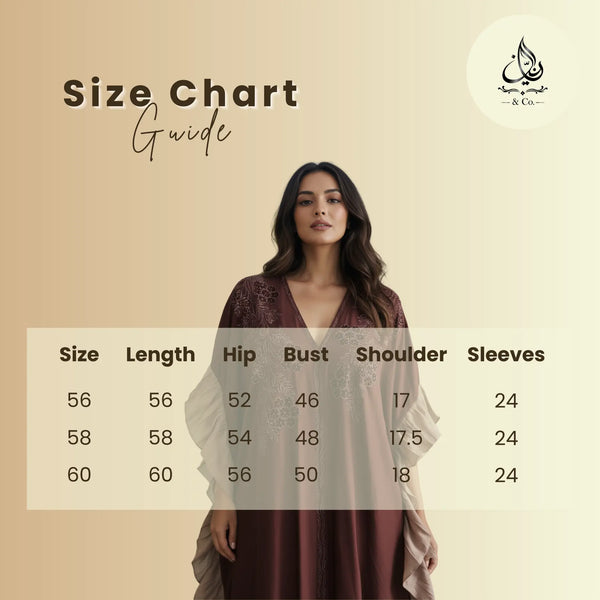 Sahra brown embroidered abaya for women by Rayyan & Co. – elegant modest fashion in the USA