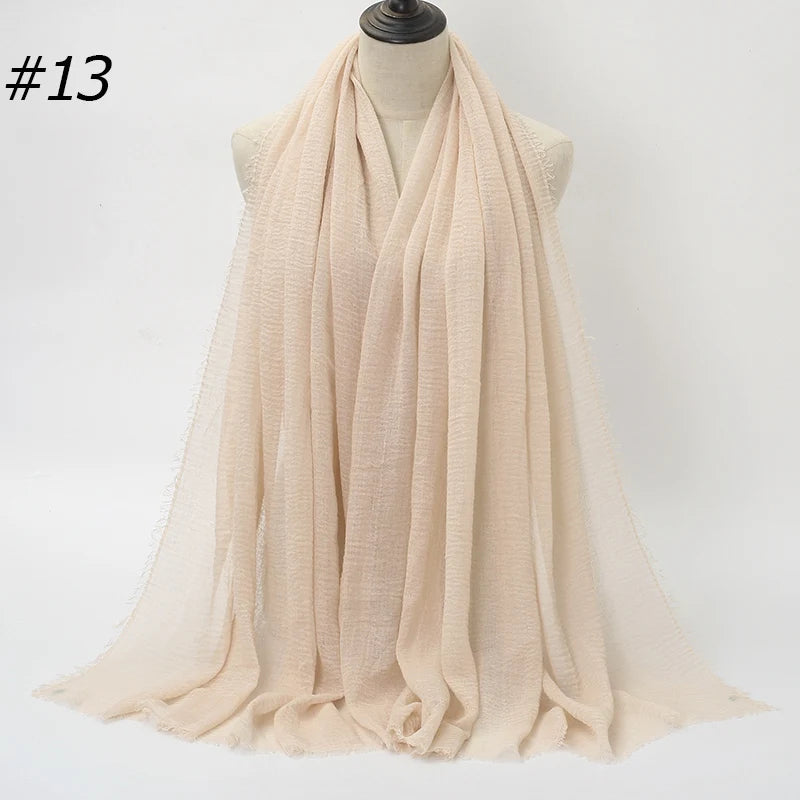 Hot Crinkle Chiffon Hijab Scarf Women Scarves, Turban Headscarf, wrinkle free, machine washable