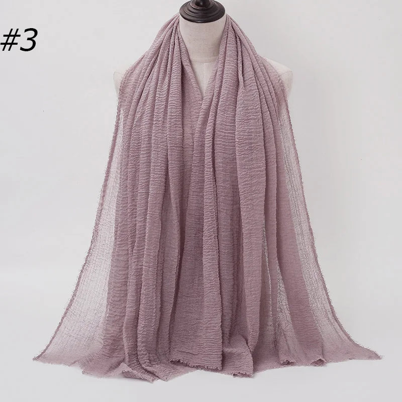 Hot Crinkle Chiffon Hijab Scarf Women Scarves, Turban Headscarf, wrinkle free, machine washable