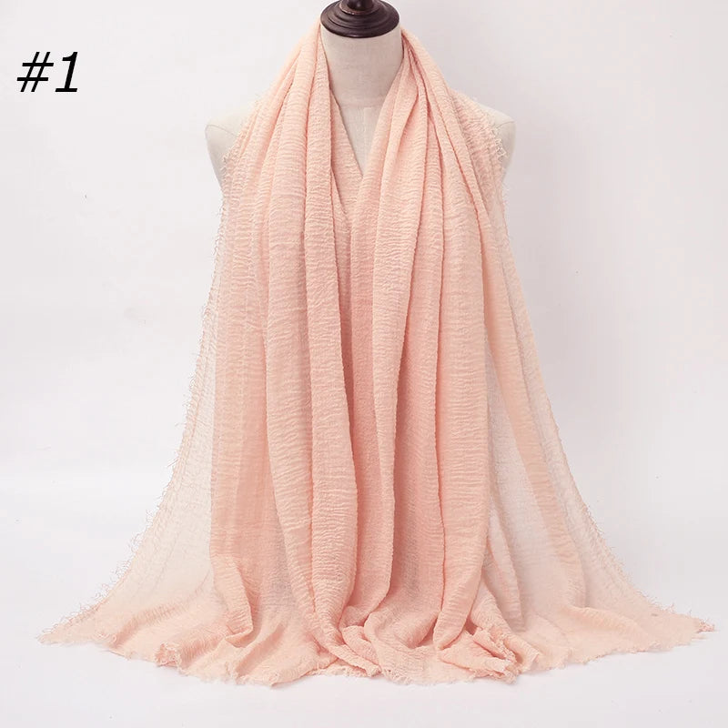 Hot Crinkle Chiffon Hijab Scarf Women Scarves, Turban Headscarf, wrinkle free, machine washable