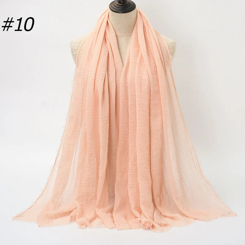 Hot Crinkle Chiffon Hijab Scarf Women Scarves, Turban Headscarf, wrinkle free, machine washable