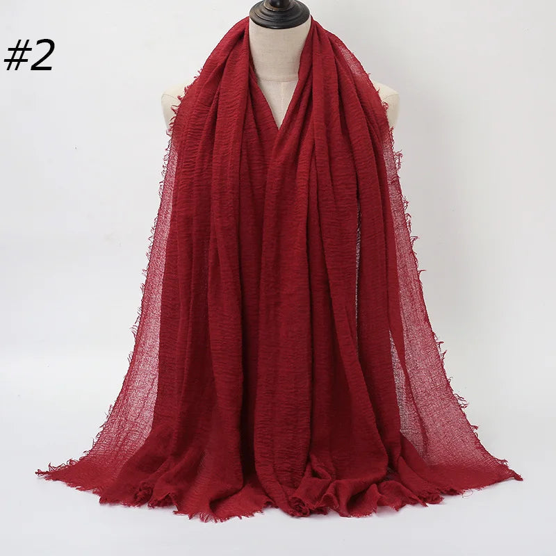 Hot Crinkle Chiffon Hijab Scarf Women Scarves, Turban Headscarf, wrinkle free, machine washable