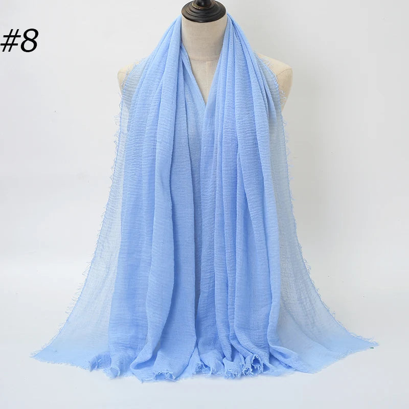 Hot Crinkle Chiffon Hijab Scarf Women Scarves, Turban Headscarf, wrinkle free, machine washable