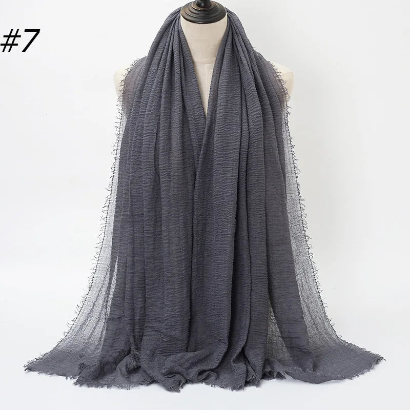 Hot Crinkle Chiffon Hijab Scarf Women Scarves, Turban Headscarf, wrinkle free, machine washable